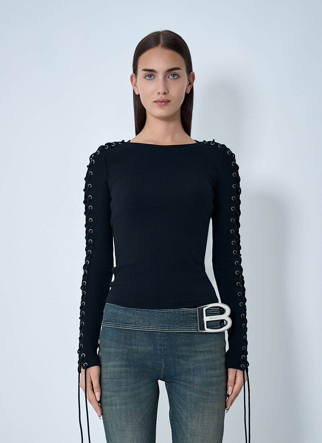 Lace-up T-shirt - Woman T