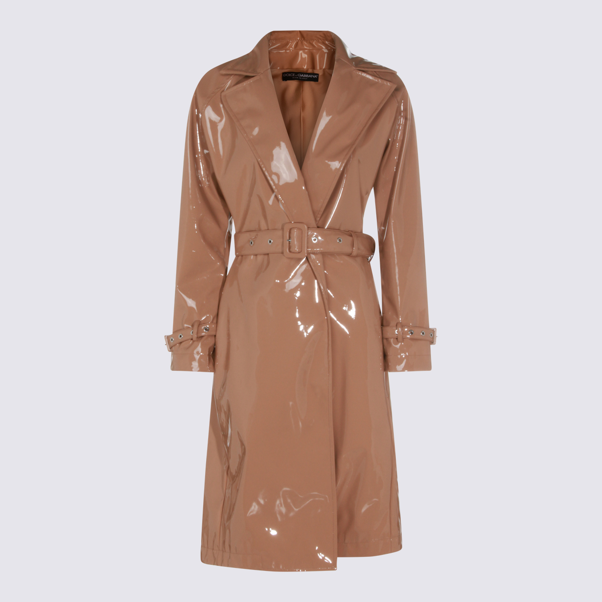 Dolce&Gabbana - coat belted waist long sleeves nylon silk