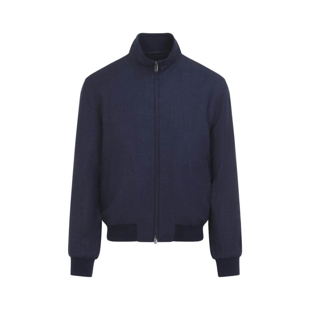 Ralph Lauren Purple Label - felton bomber jacket linen woo