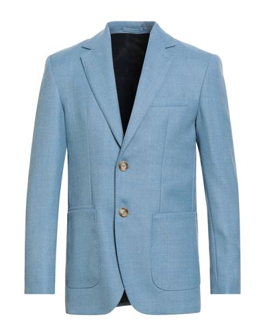 Man Blazer Azure Size 36 Polyester, Wool