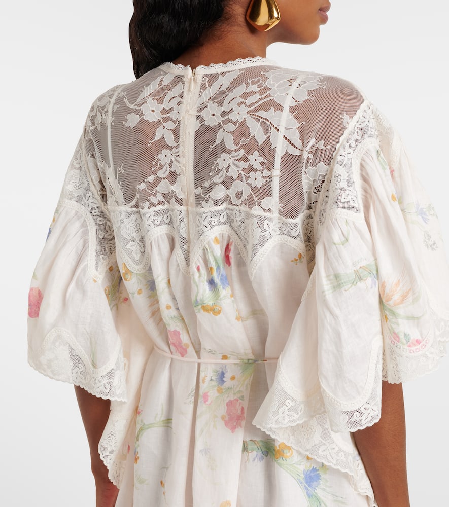 Zimmermann Lucky lace-trimmed linen minidress