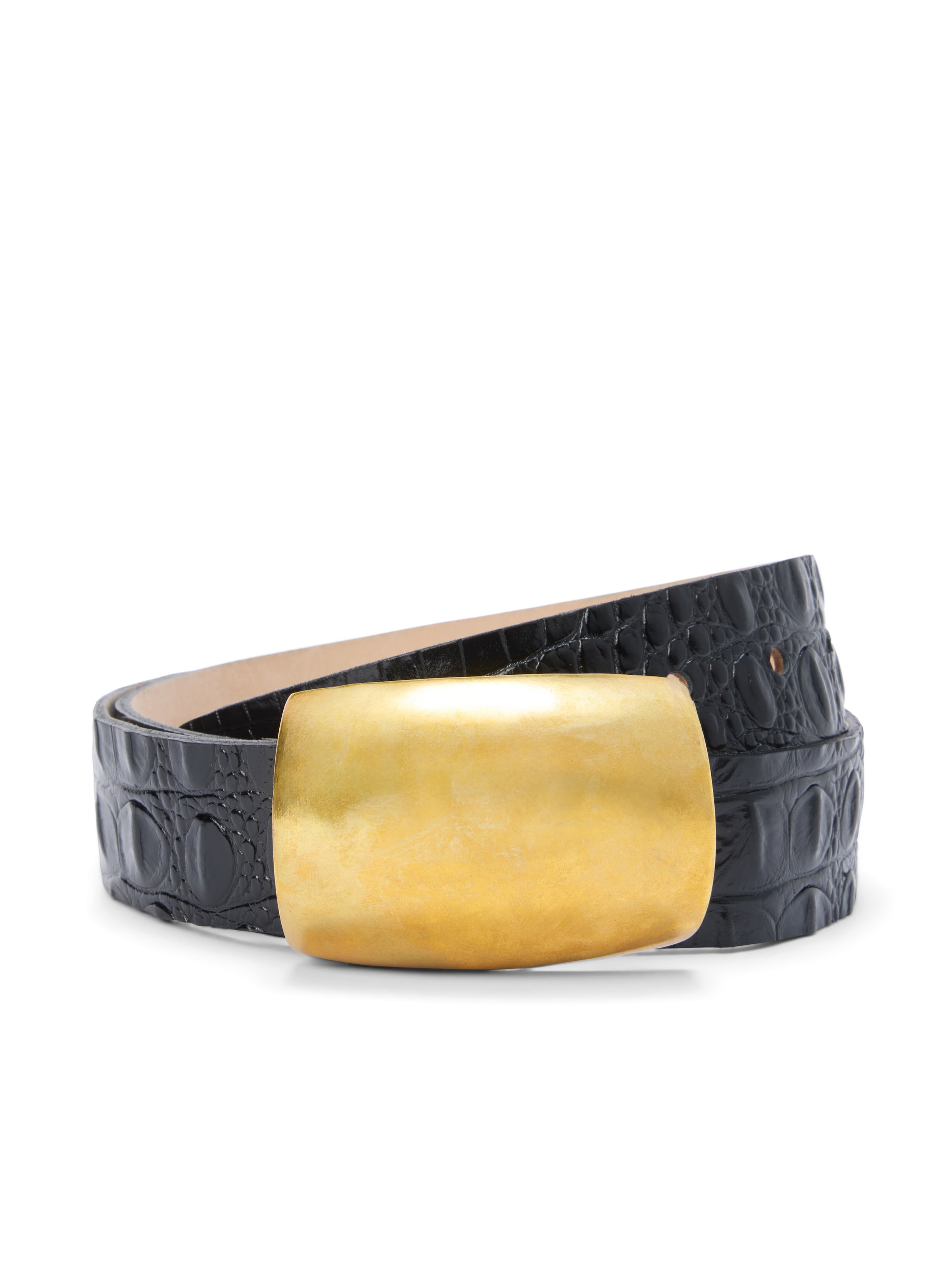 Milou Belt In Black Croc Embossed