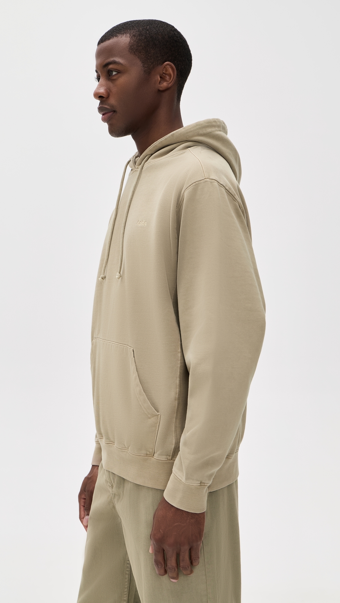 Hooded Fleece Sweatshirt Vintage Khaki