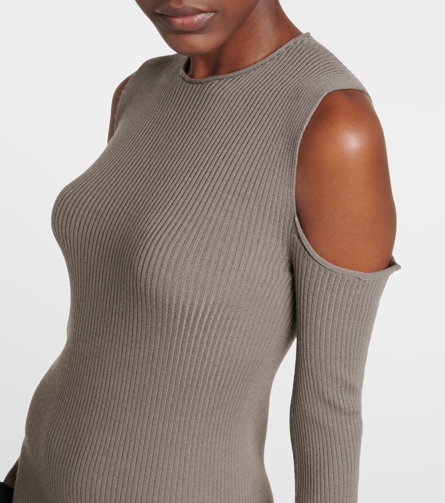 Cutout wool maxi dress