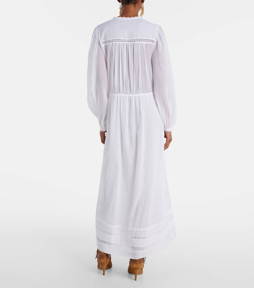 Gisela lace-trimmed cotton maxi dress