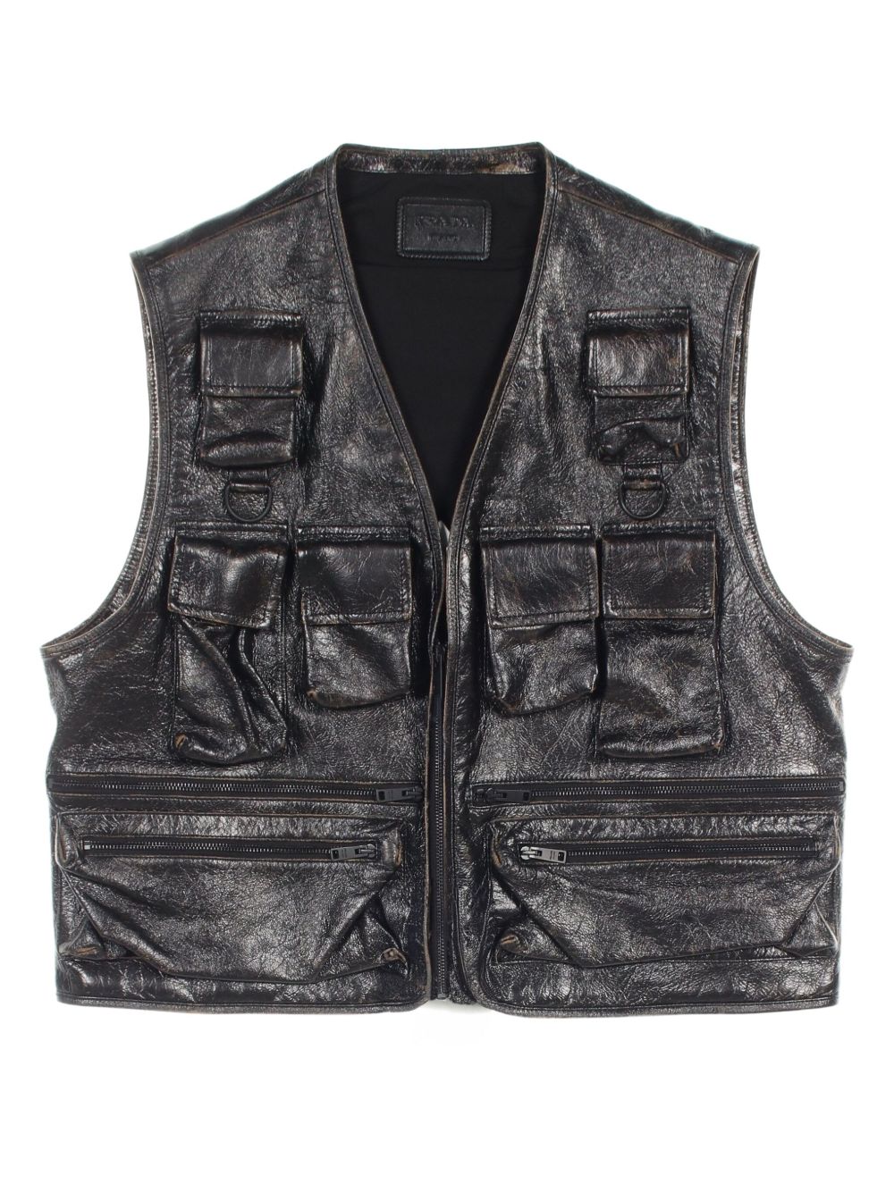 2020s leather gilet - Black