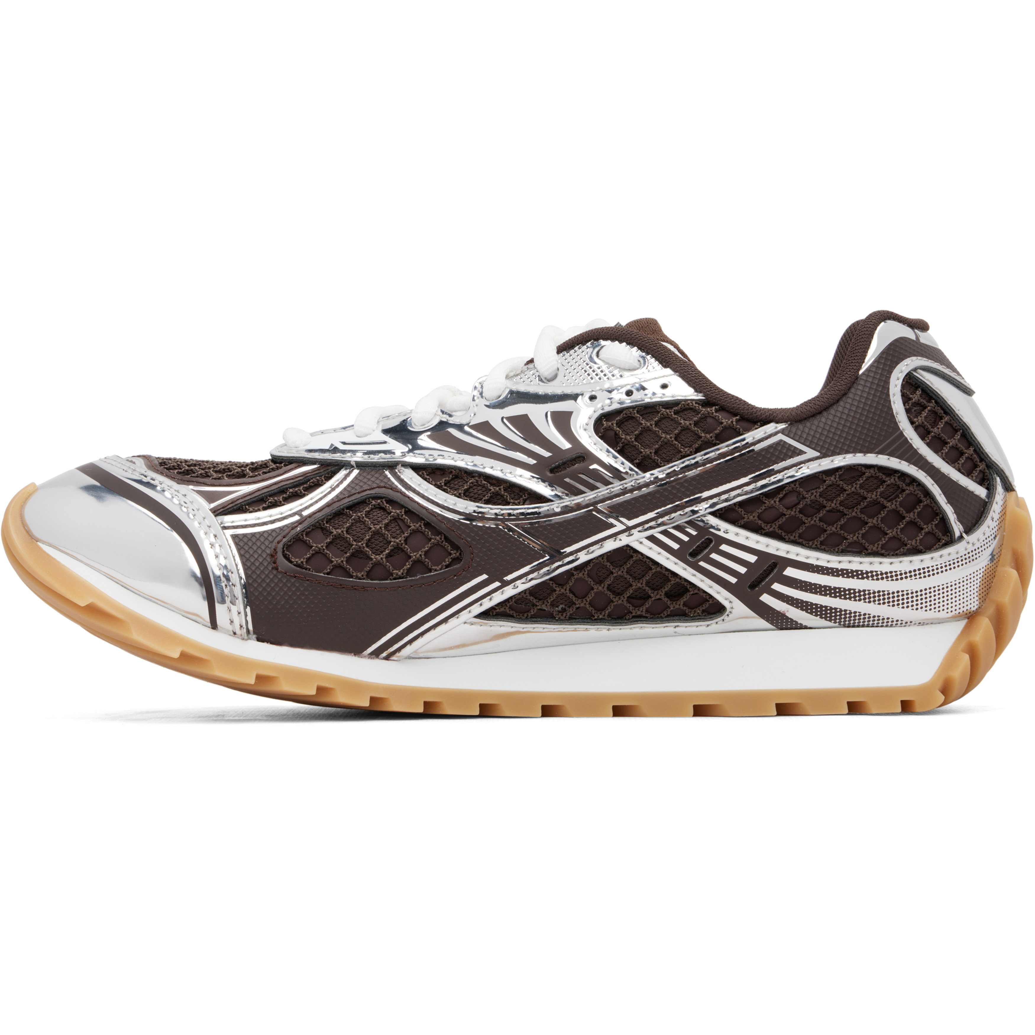 Brown & Silver Orbit Sneakers