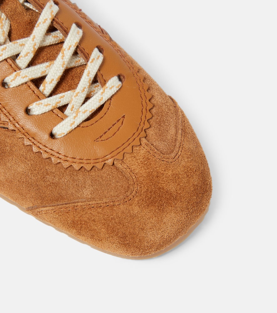 Leather and suede sneakers