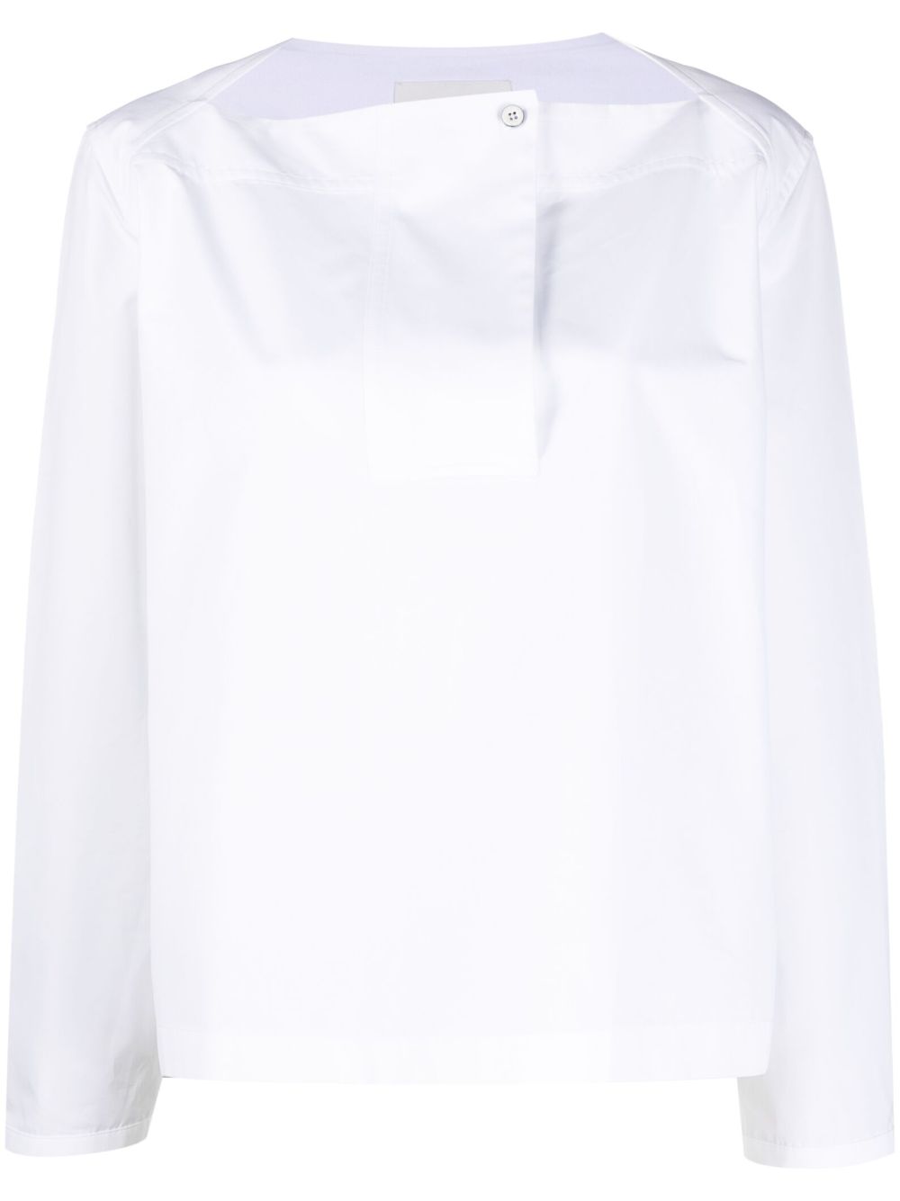 Long-sleeved cotton blouse - White