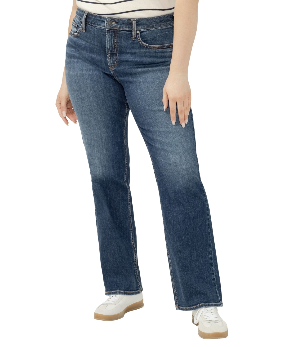 Plus Size Elyse Mid Rise Comfort Fit Bootcut Jeans - Sherbrook