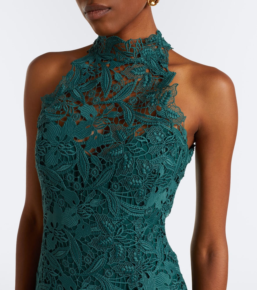 Halterneck lace gown