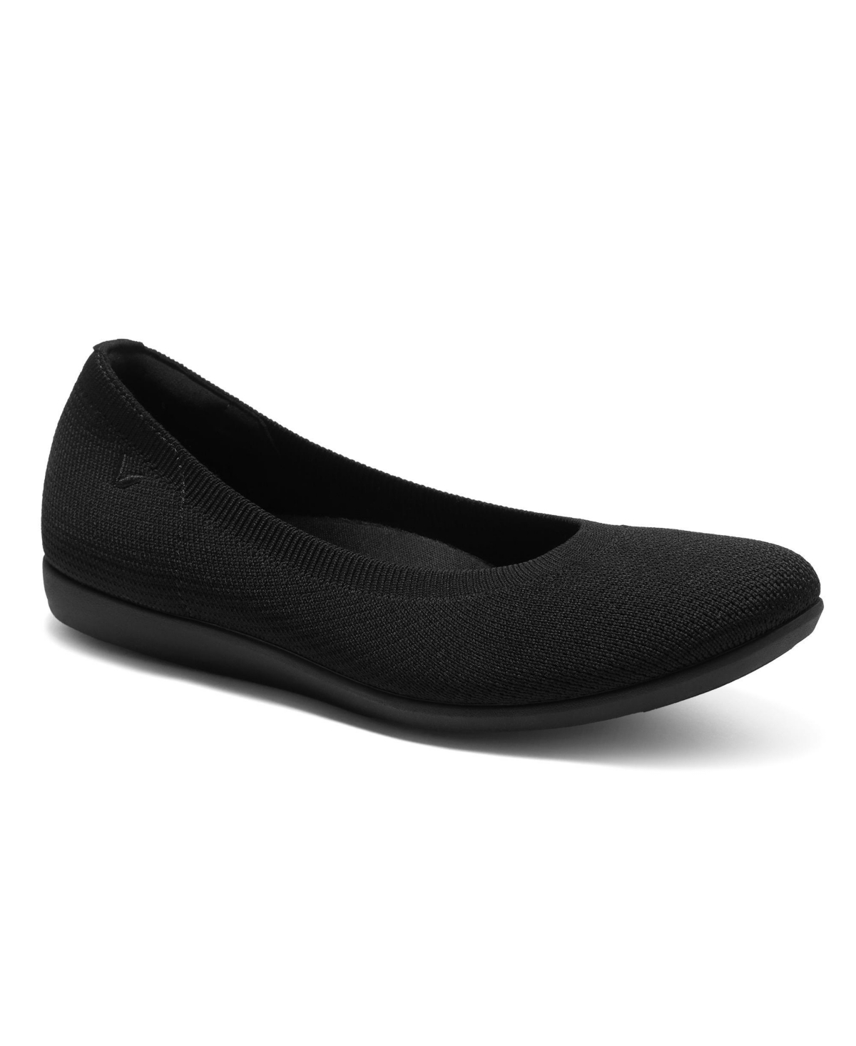 Women's Claire Walker Water-Repellent Round-Toe Walking Flats - Black