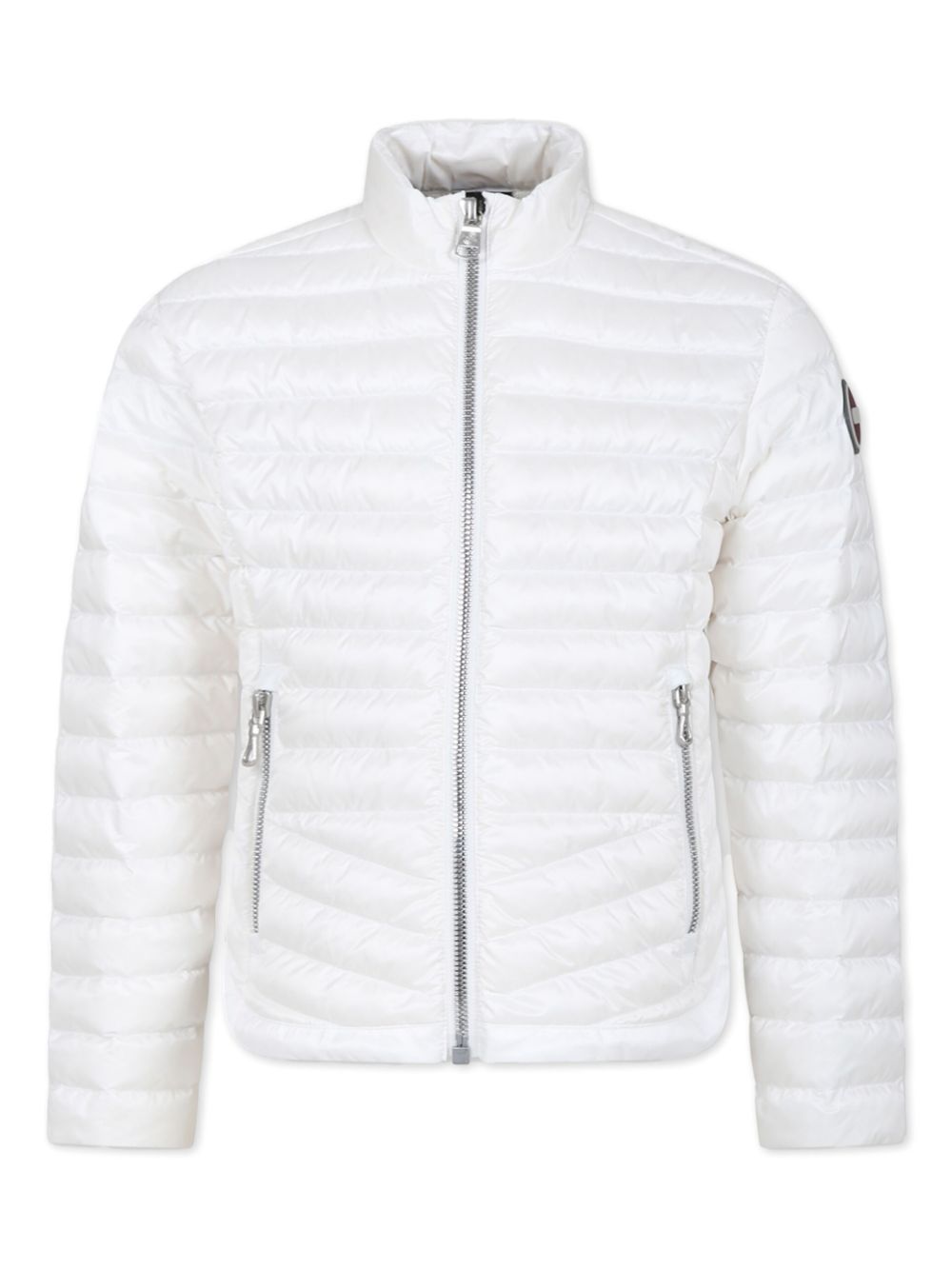 Logo-appliqué padded jacket - White