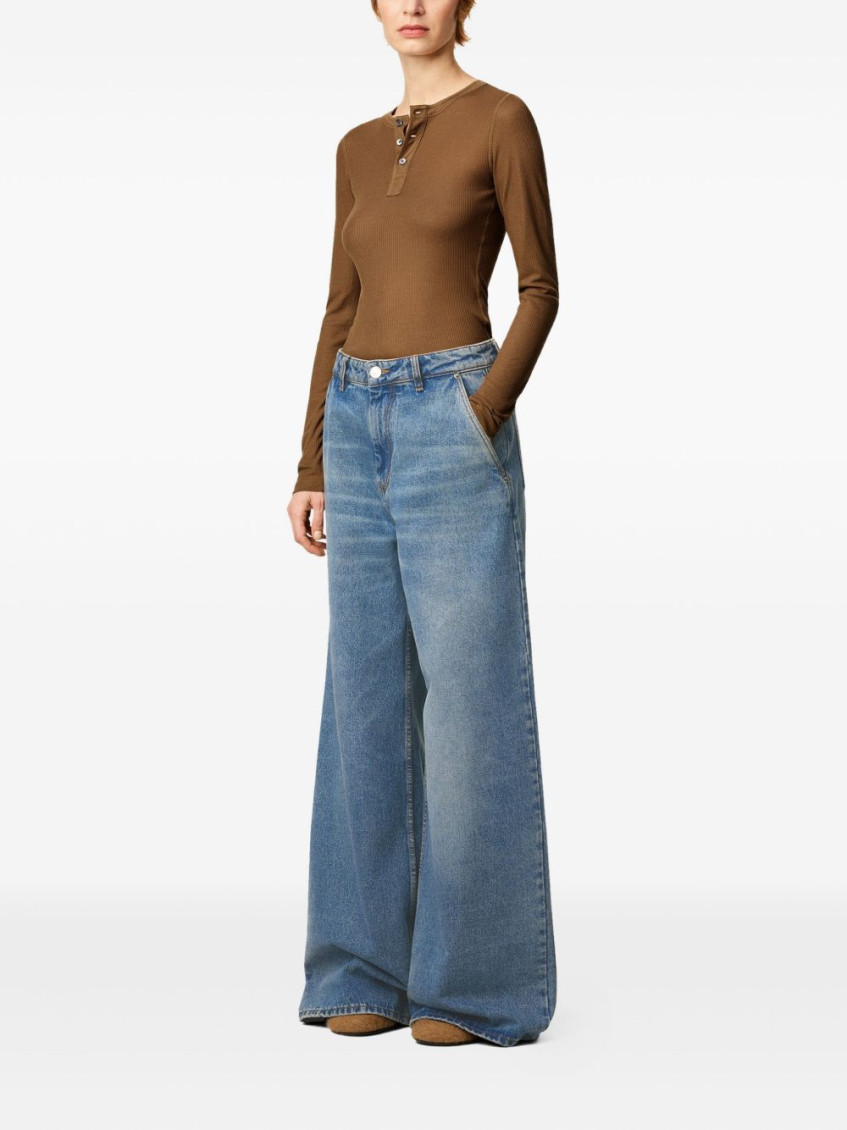 Wide-Leg Denim Jeans