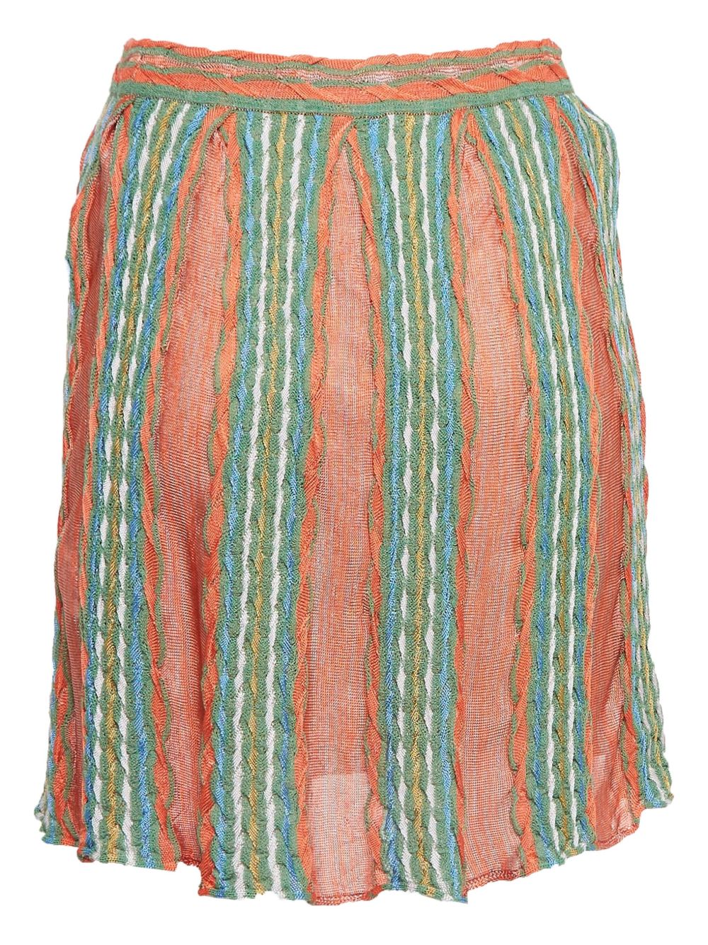 Striped pleated skirt - Orange