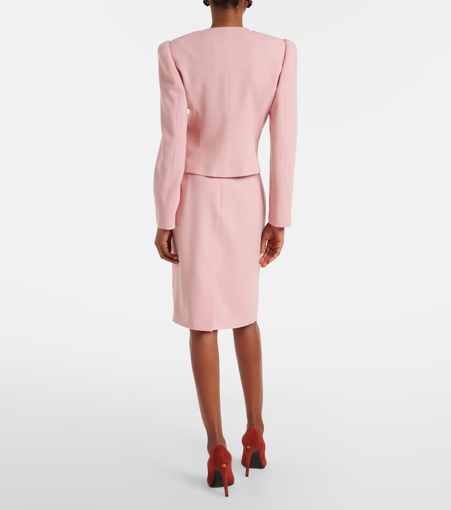 Virgin wool midi skirt
