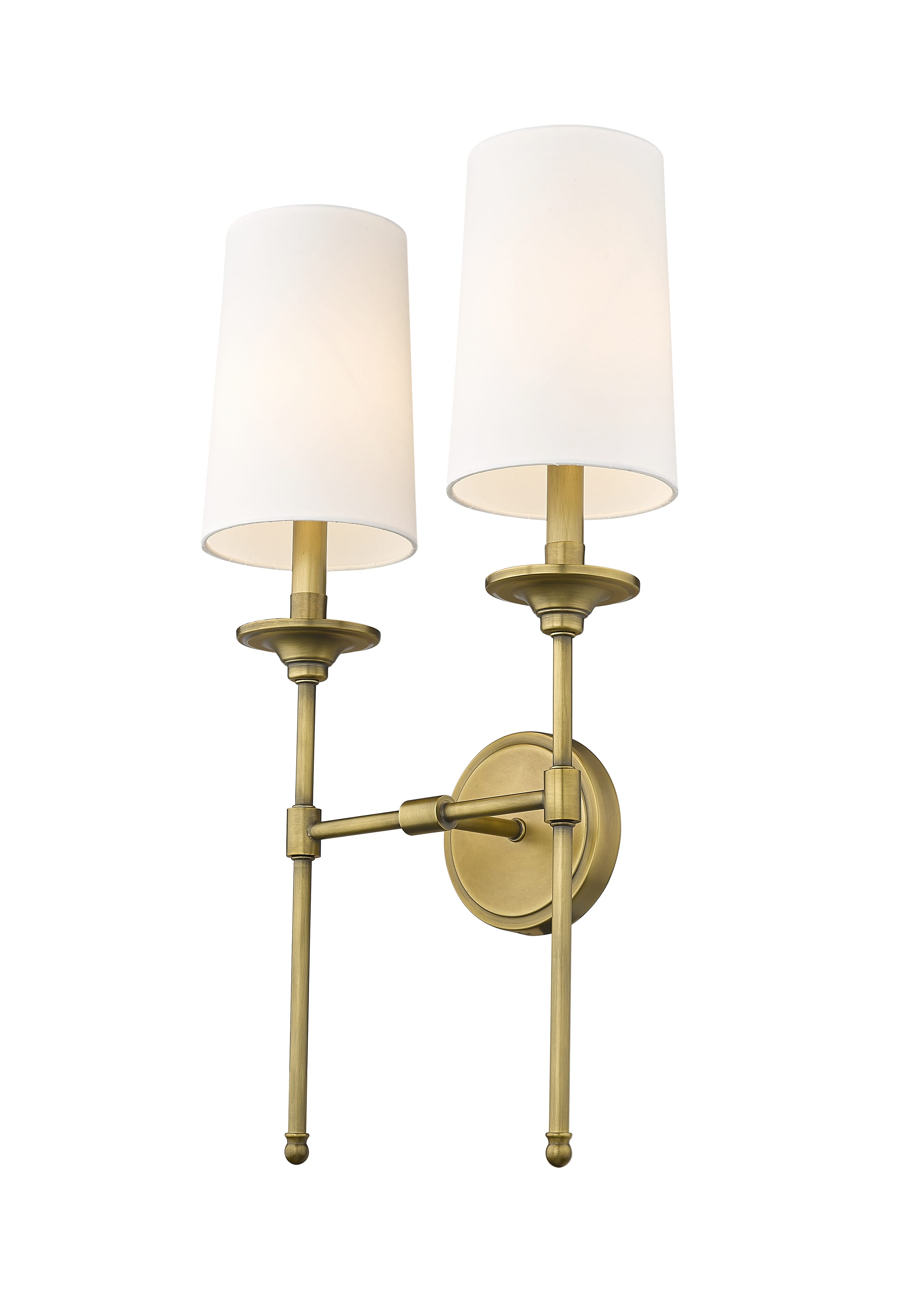 Emily 2-Light Wall Sconce In Rubbed Bra