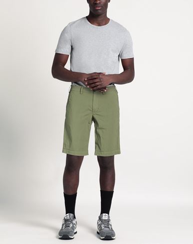 Man Shorts & Bermuda Shorts Military green Size 28 Cotton, Elastane