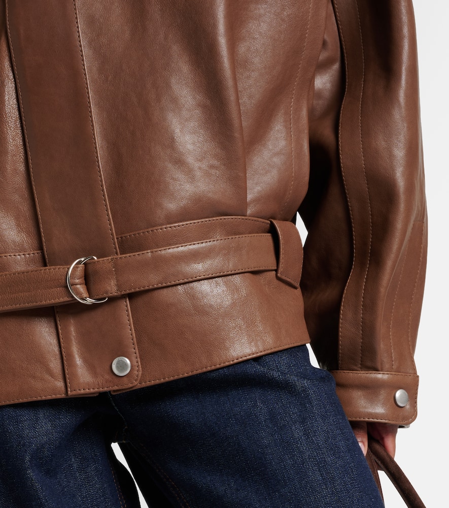 Oversized leather jacket