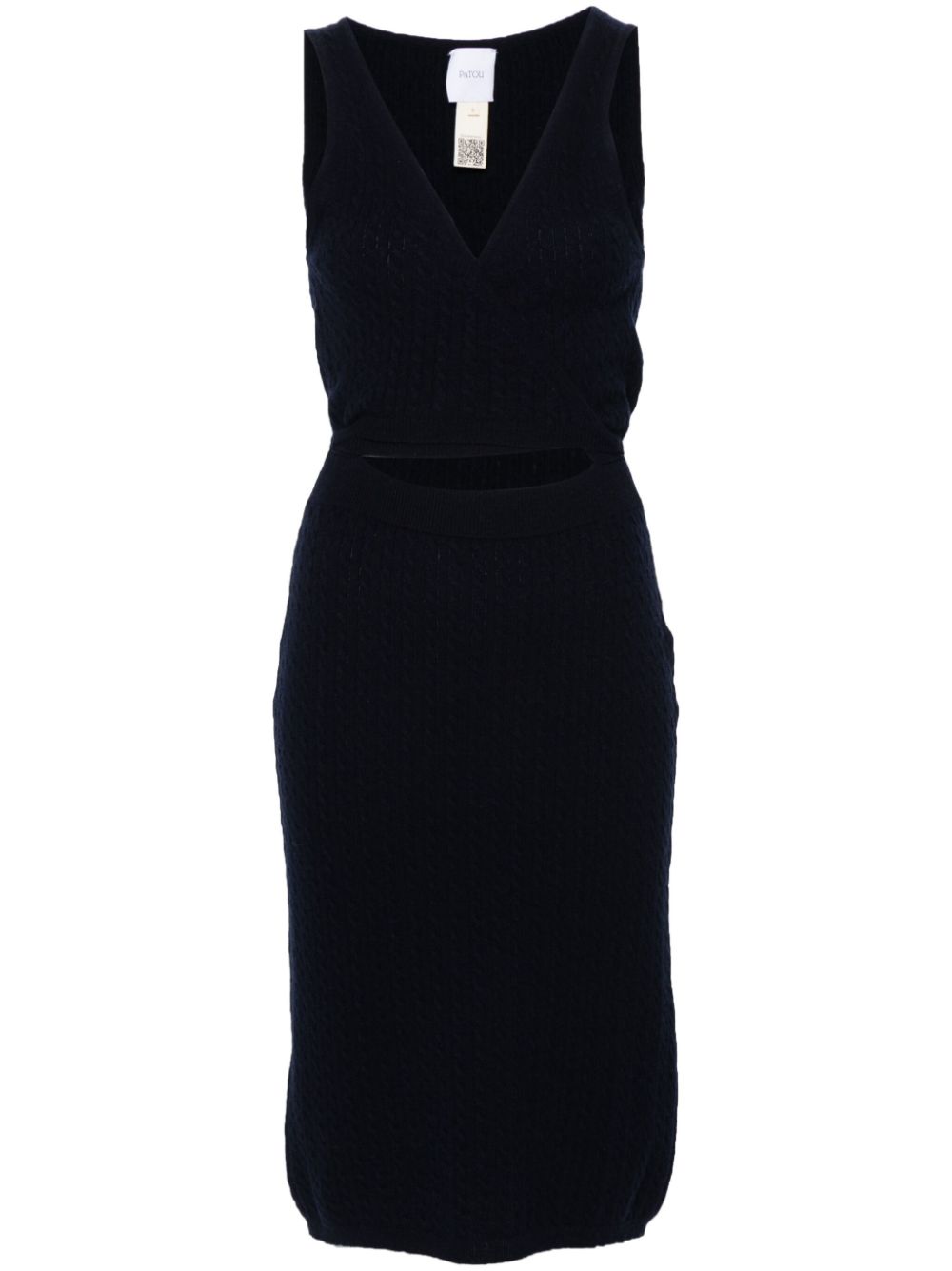 Cable-knit cut-out dress - Neutrals