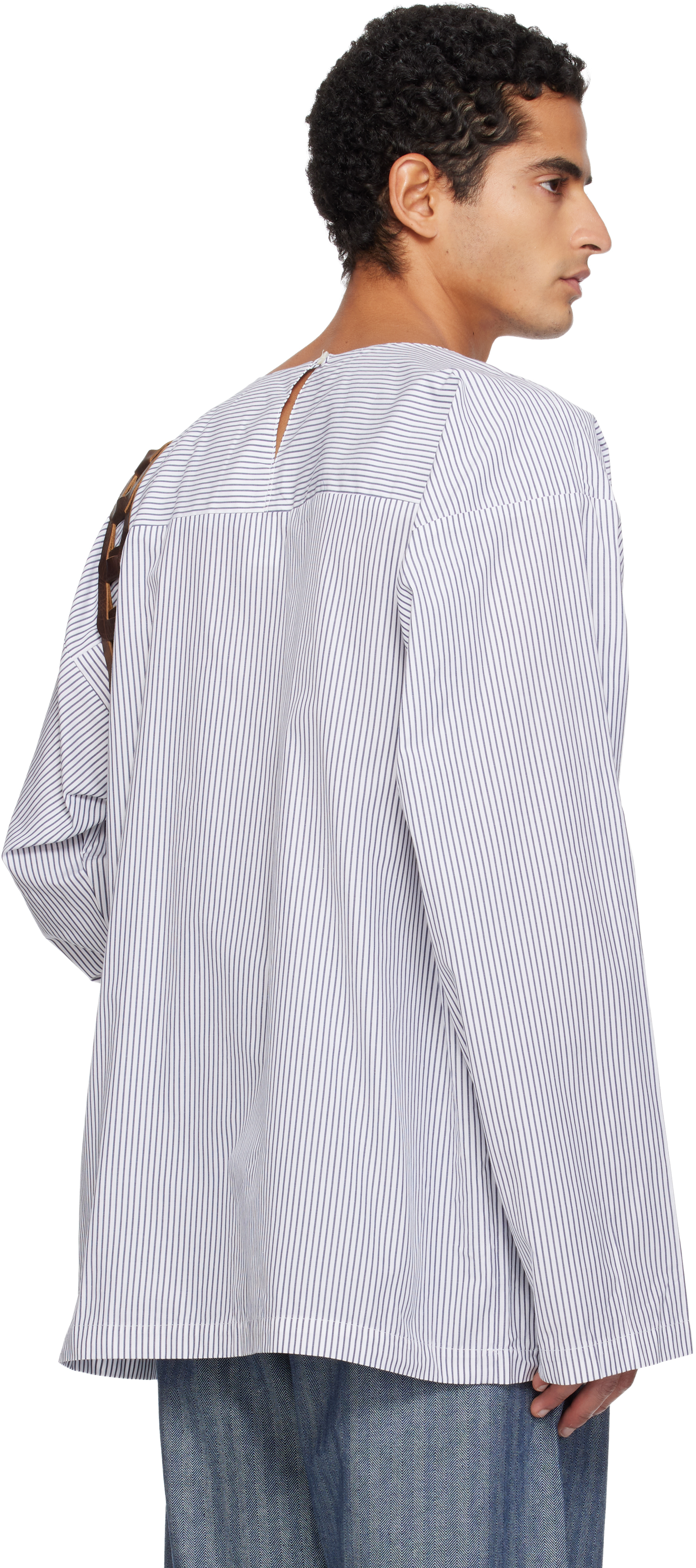 White & Navy Radar Shirt