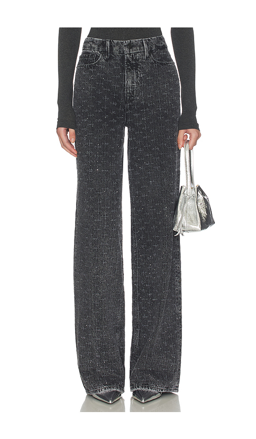 Good American Good Skate Wide Leg Crystal Jeans in Black. 0. Also , 12, 14, 16, 18, 2, 20, 22, 24, 4
