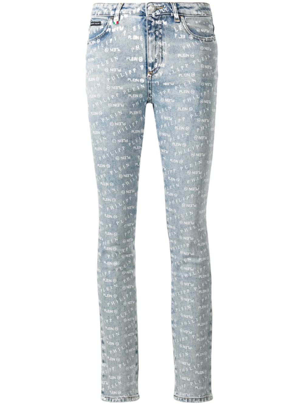 Logo print skinny jeans - Blue