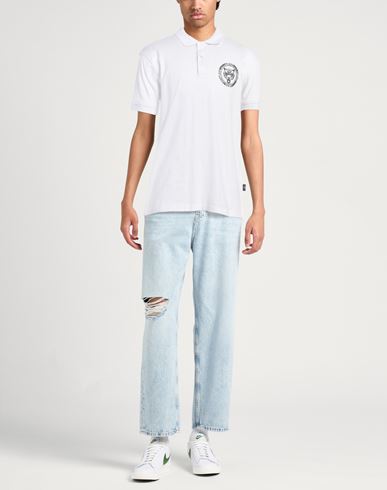 Plein Sport Man Polo shirt White Size S Cotton, Elastane