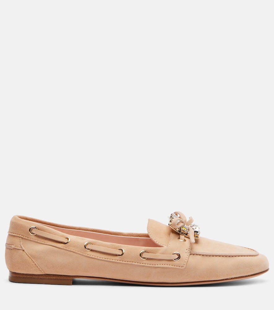 Boat Strass embellished suede boat shoes