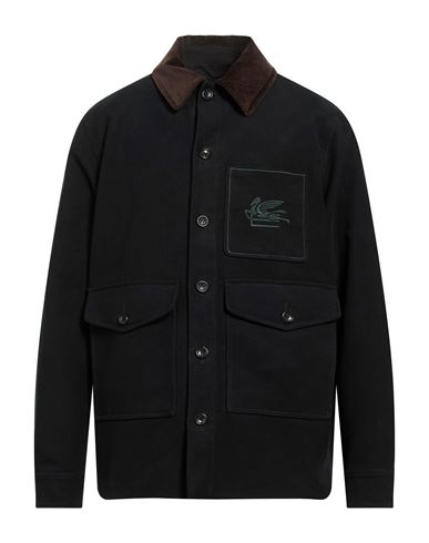 Man Jacket Dark green Size L Cotton, Elastane