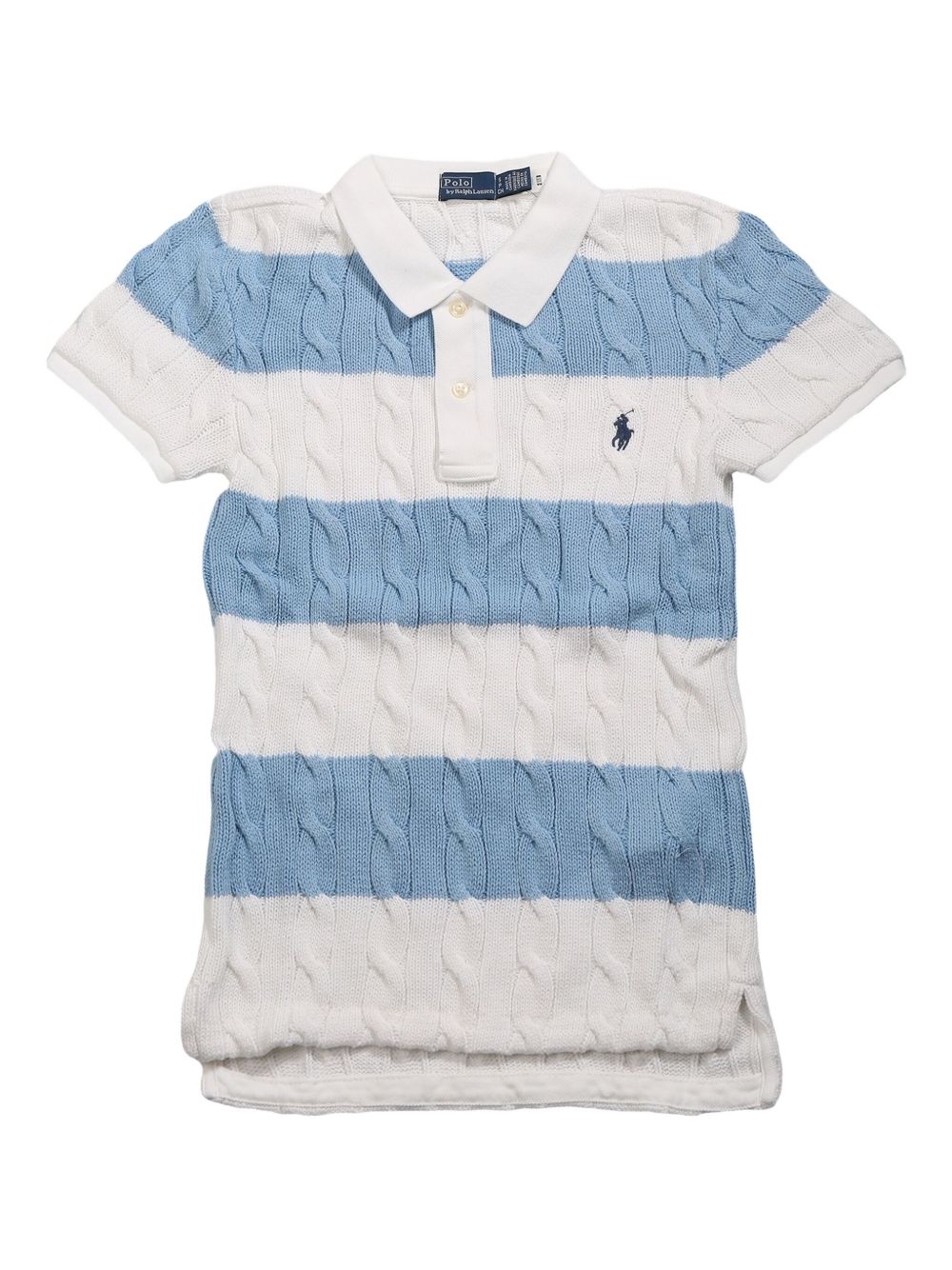 Polo Ralph Lauren striped cable-knit polo shirt - White
