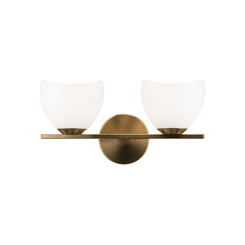 Matteo Uptowne 2-Light Wall Sconce In Aged Gold Bra