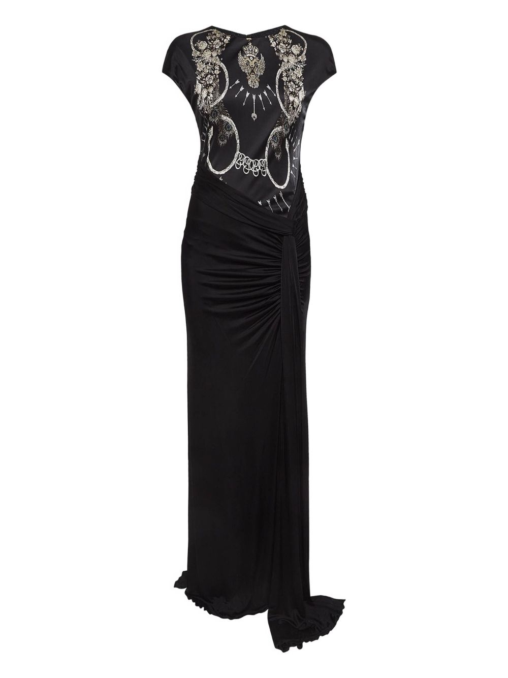 Embellished draped dress - Black