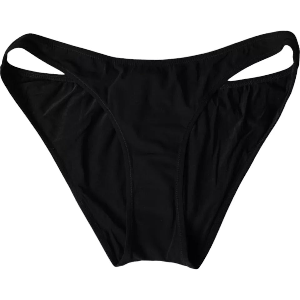 Nylon-Elastane Bikini Bottom — Black