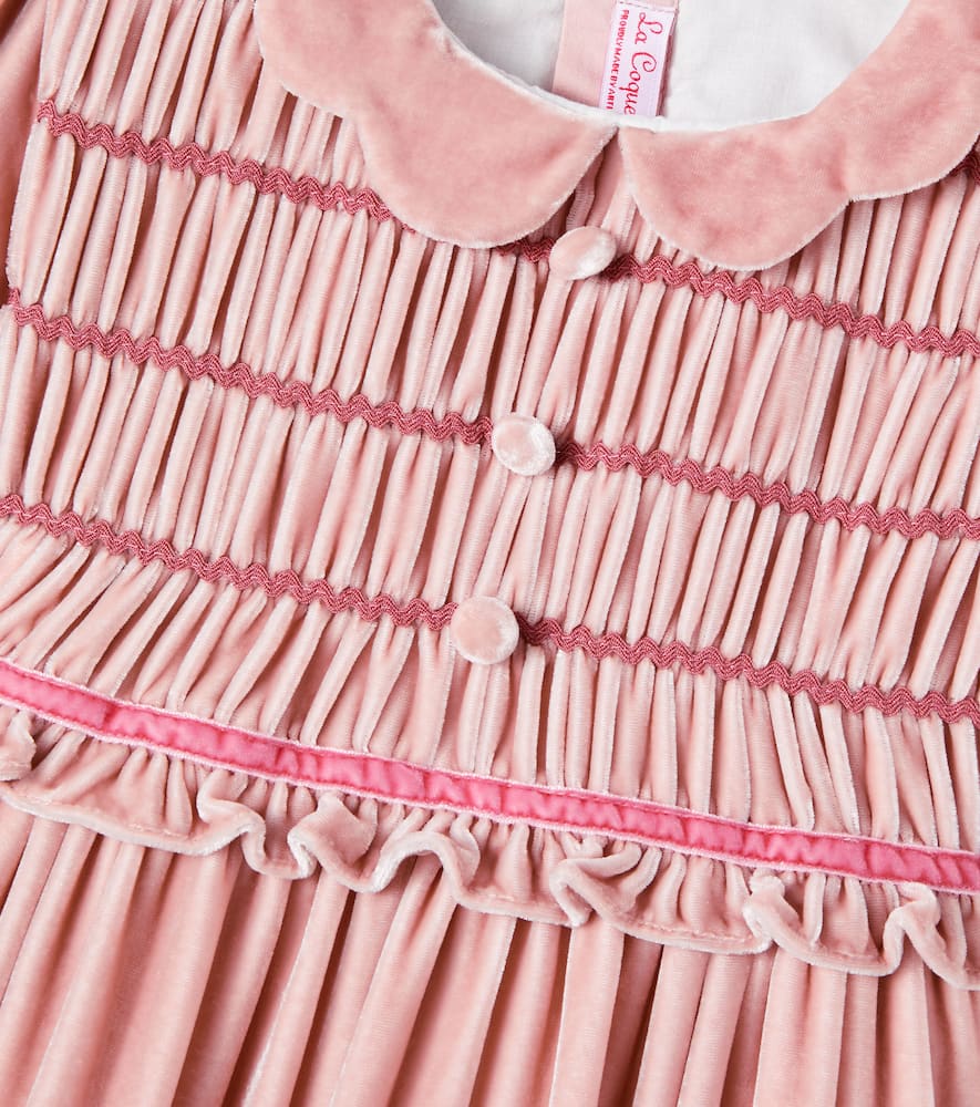 Lurdes shirred velvet dress