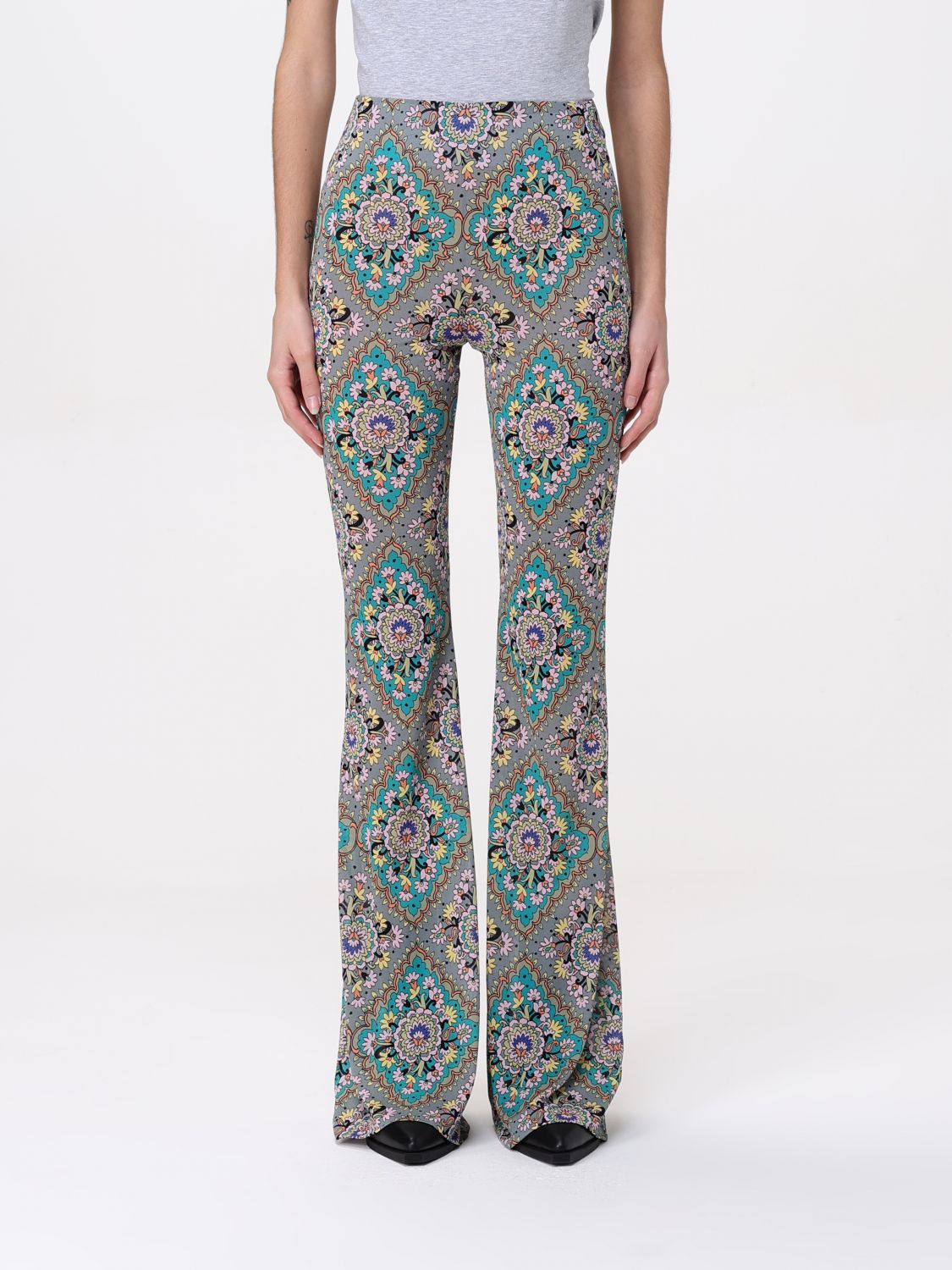 Floral-print trousers - Grey