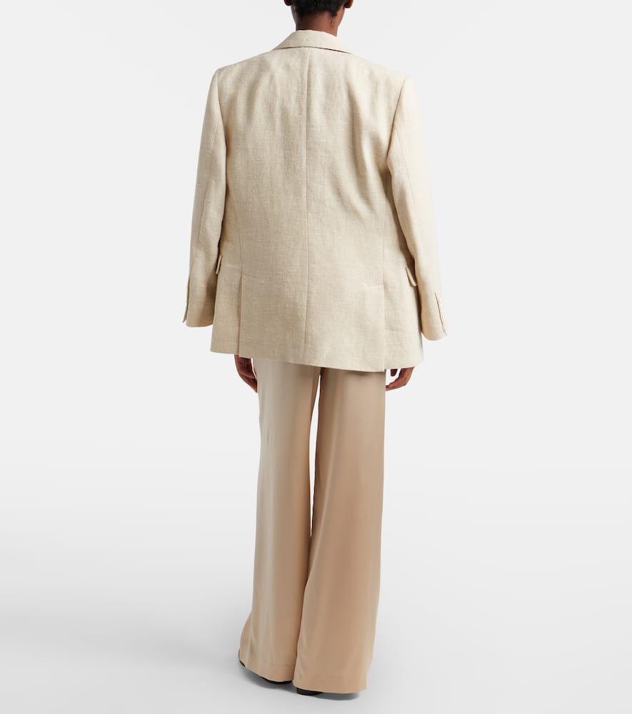 Silk-blend satin wide-leg pants
