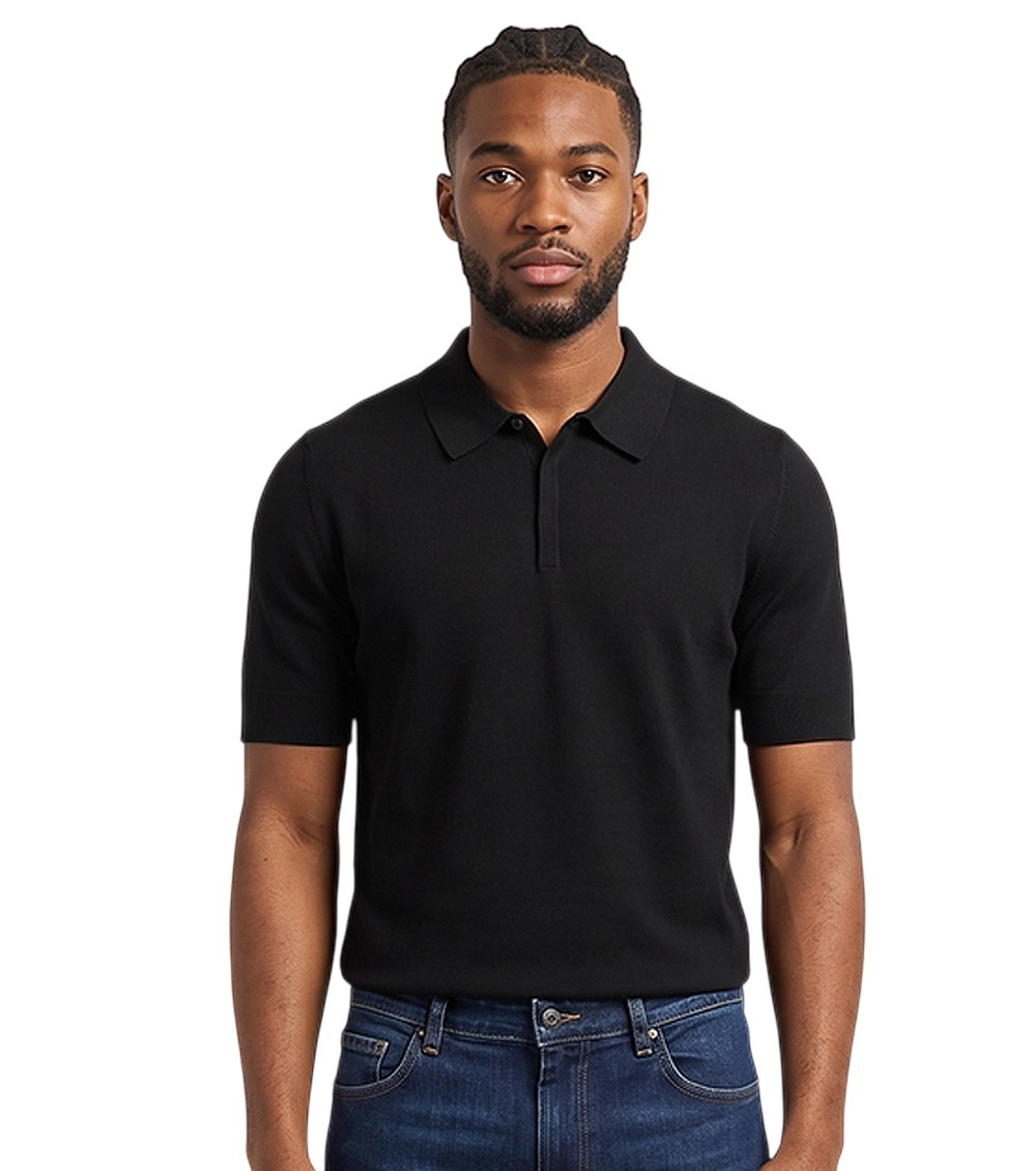 Black Shirt Collar Polos