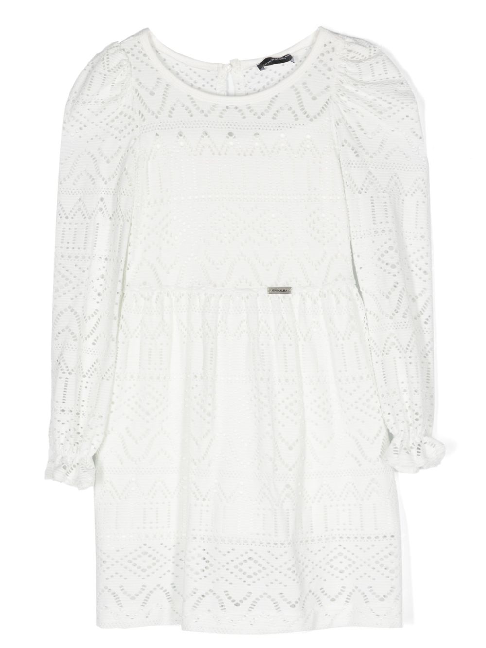 Embroidered cotton-blend midi dress - White