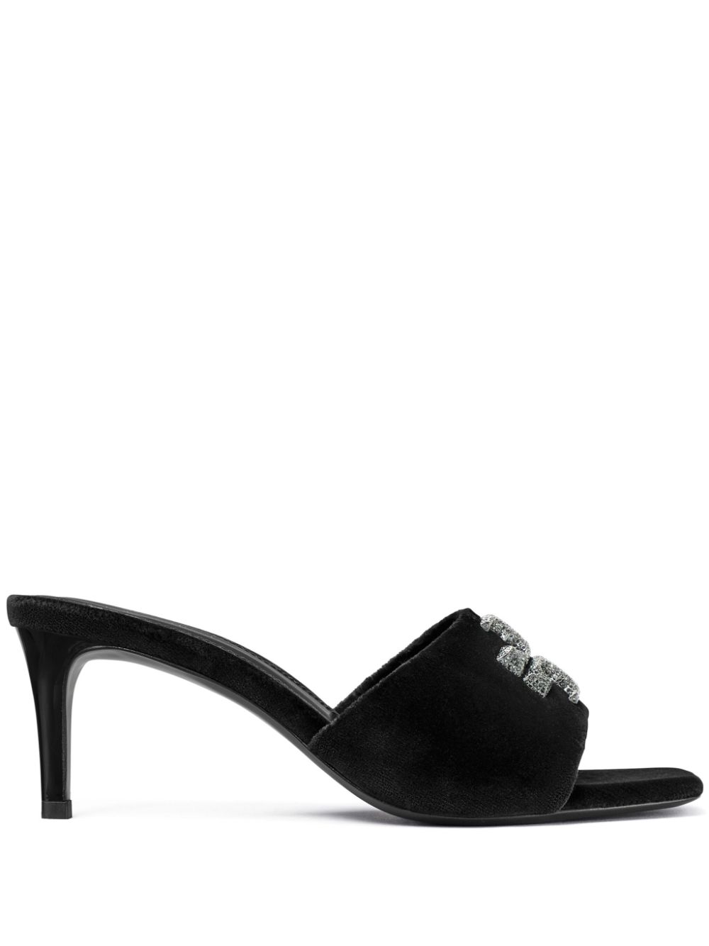 Eleanor 65mm velvet mules - Black