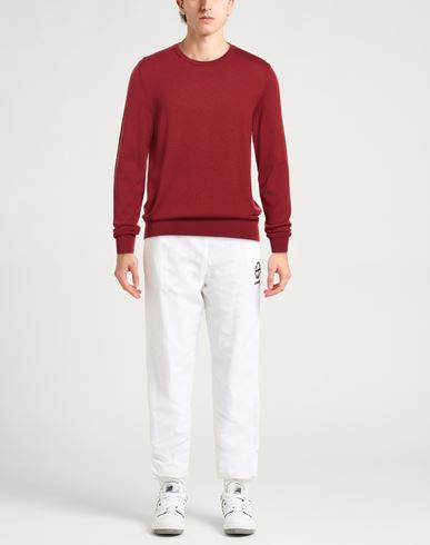 Man Sweater Burgundy Size L Wool