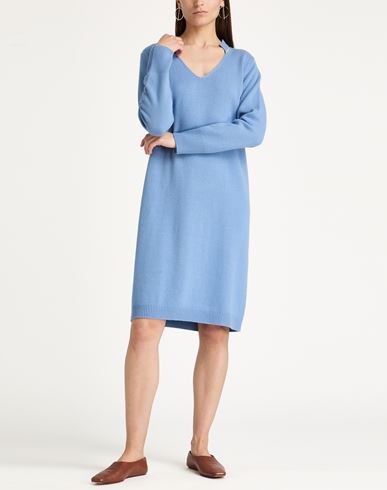 Woman Mini dress Light blue Size 8 Merino Wool, Viscose, Cashmere