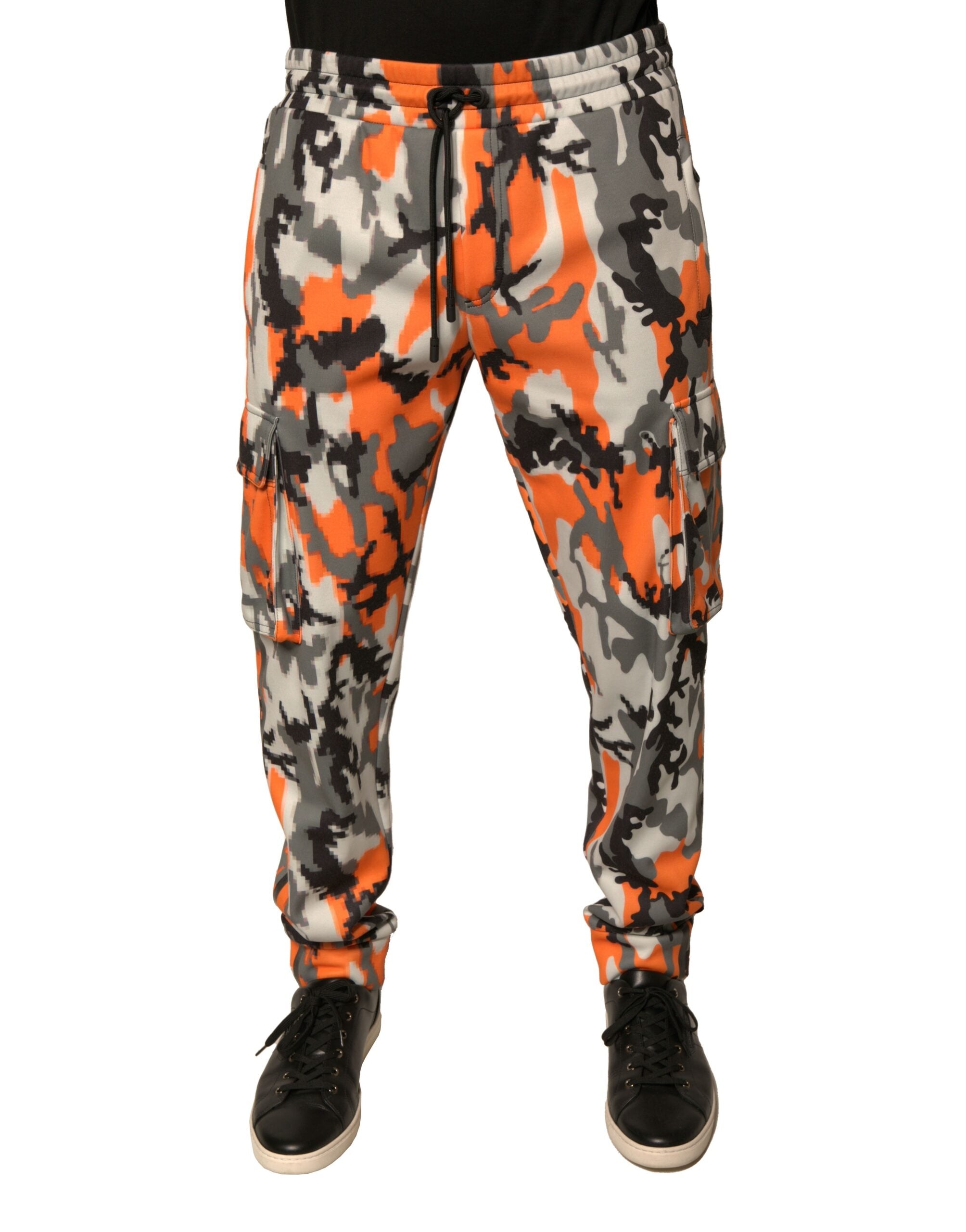 Camouflage Cotton-Polyester Cargo Pants — Multicolor