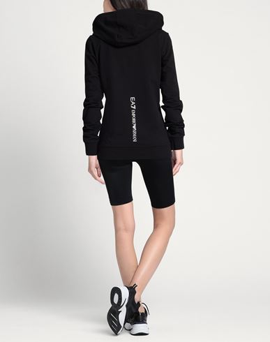Woman Sweatshirt Black Size S Cotton, Elastane