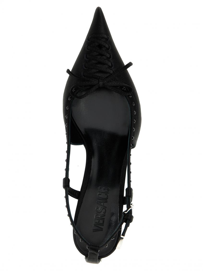 Sequin Satin Slingbacks