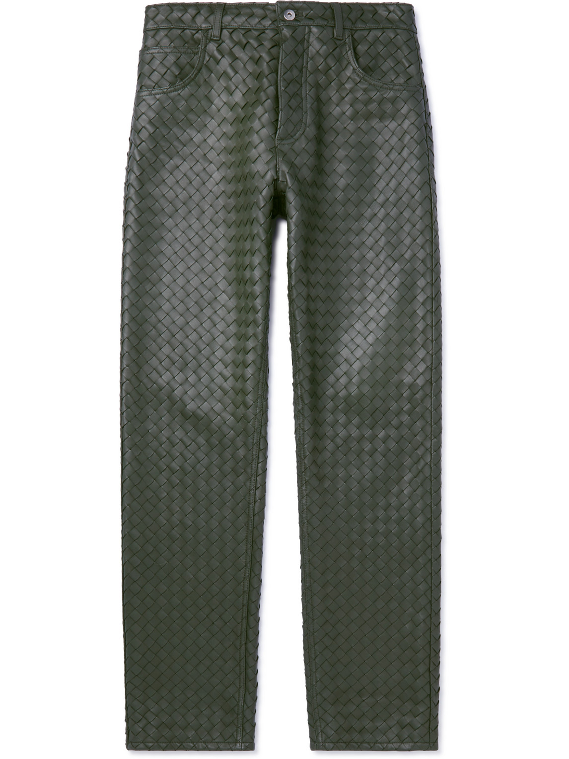 Intrecciato Leather Trousers