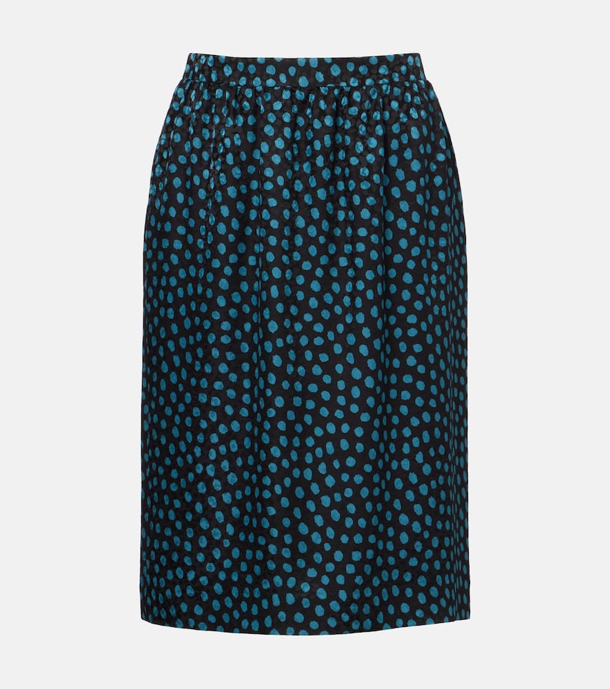Chloé Polka-dot silk jacquard midi skirt