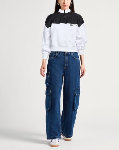 Woman Sweatshirt White Size M Organic cotton, Recycled polyester, Polyamide