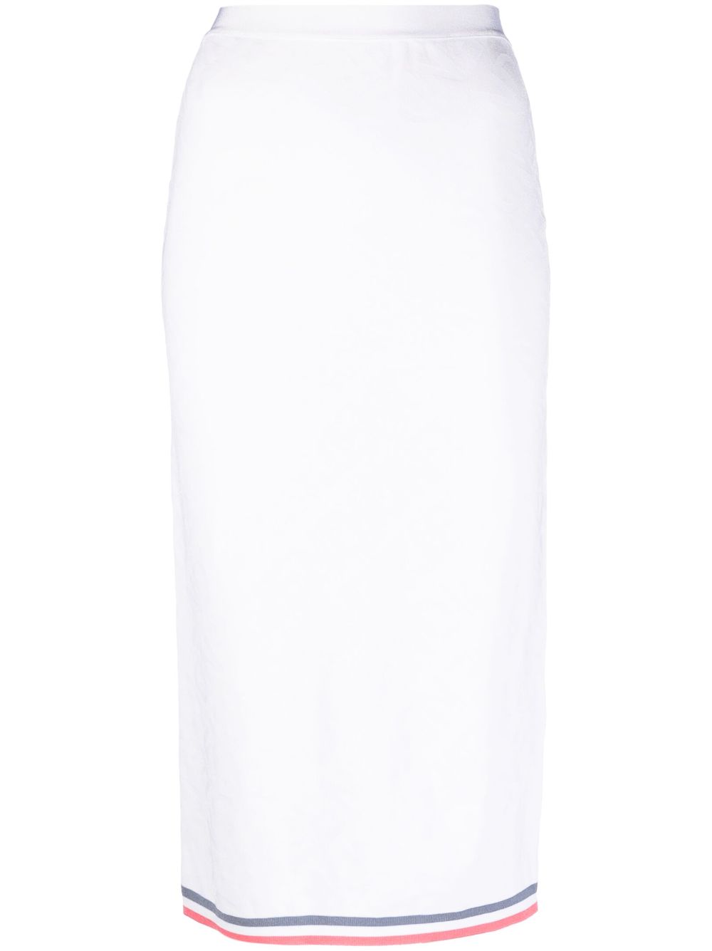 Motif-print pencil skirt - White
