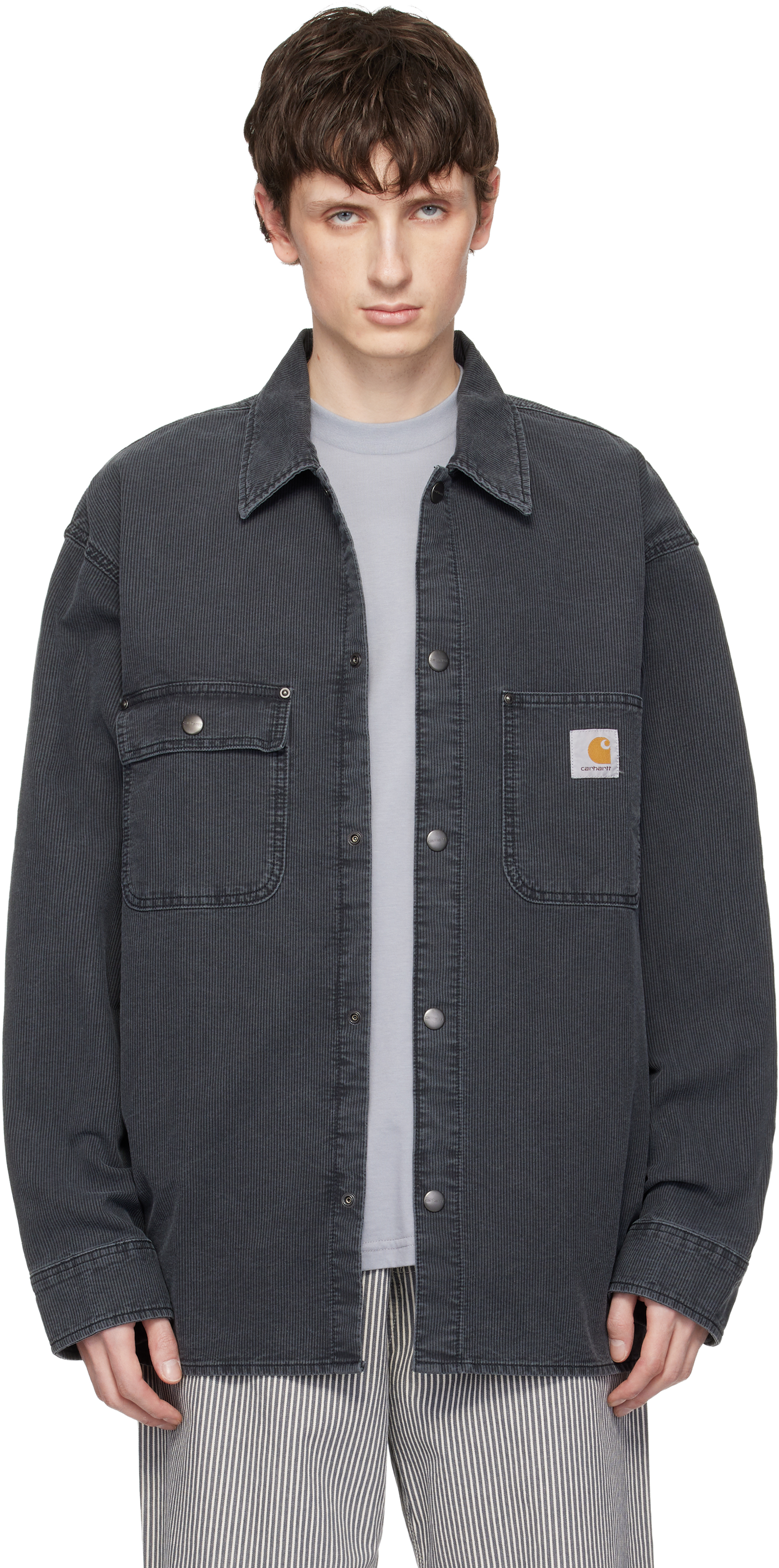 Gray Parrish Corduroy Overshirt